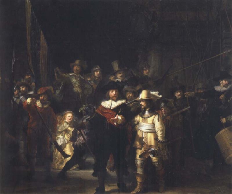 REMBRANDT Harmenszoon van Rijn The Militia Company of Frans Banning Cocq,Known as The Night Watch France oil painting art